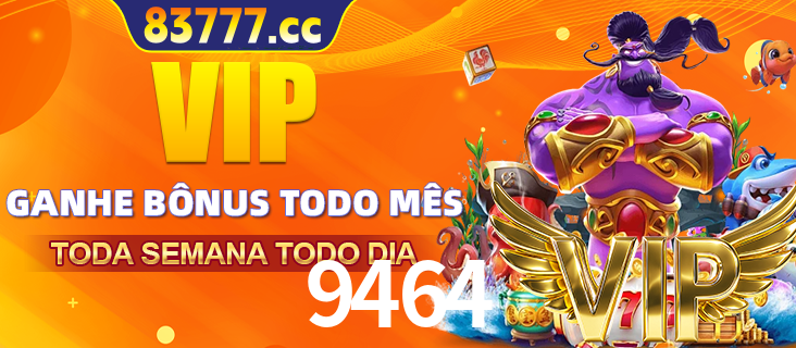 Banner promocional do 9464 oferecendo 100% de recompensas adicionais contínuas para quem fizer o login diário (Daily sign-in), com um mascote de coelho.
